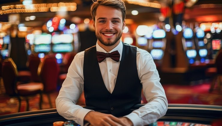 Pengguna menikmati konten permainan casino dan sports dengan perangkat mobile